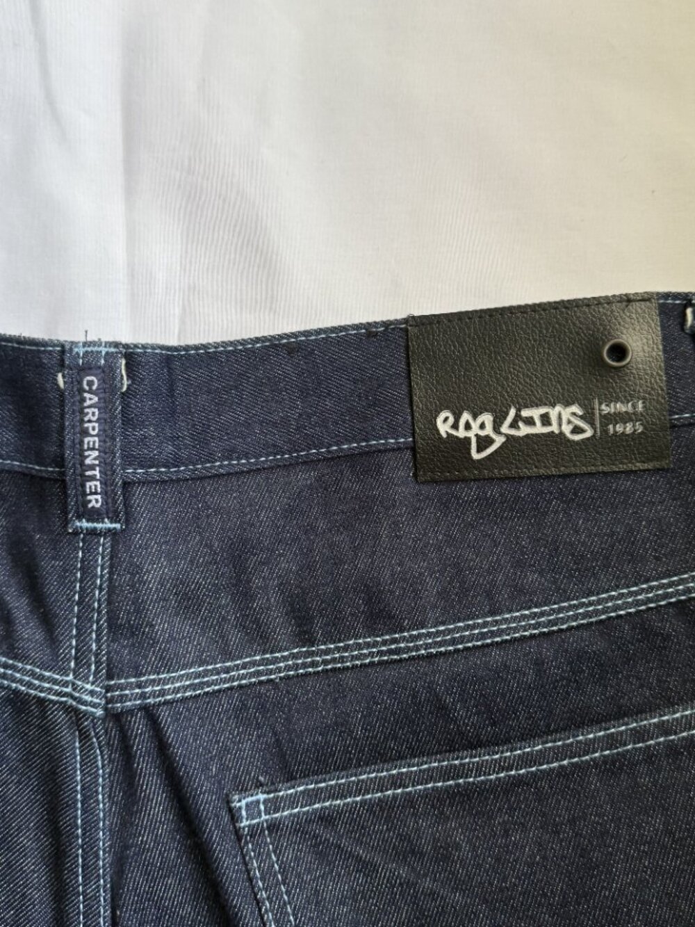 Roglins Jeans Vintage Dark Wash Baggy Denim Carpenter Shorts Jorts Size 36 - Picture 5 of 10